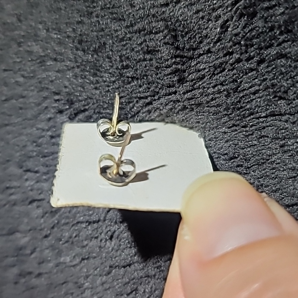 DONATED Three Leaf Clover 925 Sterling Silver Stud Earrings - Picture 3 of 3